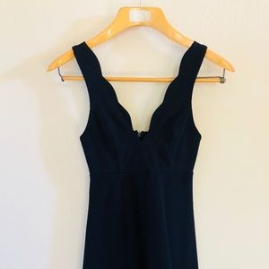 Scalloped Scooped Little Black Dress